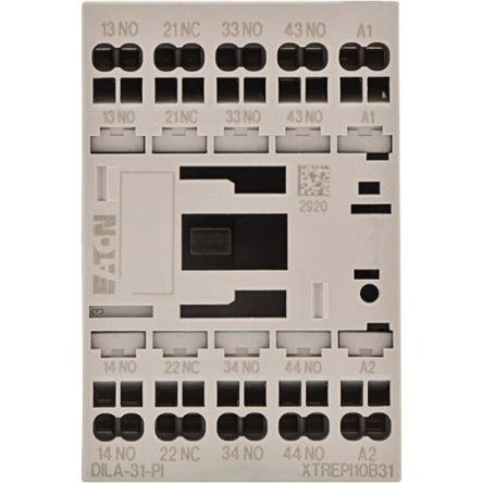 Eaton 3 NO, 1 NC Relé stykače napětí ve vinutí 120V ac 3pólový 690V 1.4 W s 3 NO, 1 NC kontakty, rozsah: DILA-31