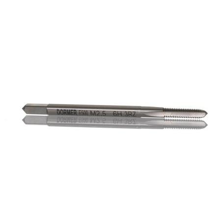 Závitník, HSS Strojní závitník, velikost závitu: 2.5 Metrické, celková délka: 44.5mm, Rovná ploutve Dormer