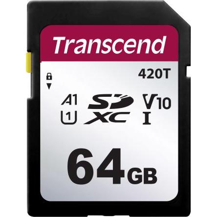 Karta SD SDXC 3D NAND Transcend, řada: 420T U1, A1 85 °C 25 °C