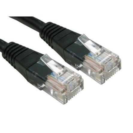 RS PRO Cat5e Ethernetové kabely, Černá, Polyvinylchlorid, A: Rovný, 300V 5 m Vnější, B: Přímý Vnější, typ pláště: