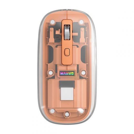 Bezdrátová myš Marvo PRISM B10, optická, 1600 DPI, oranžová