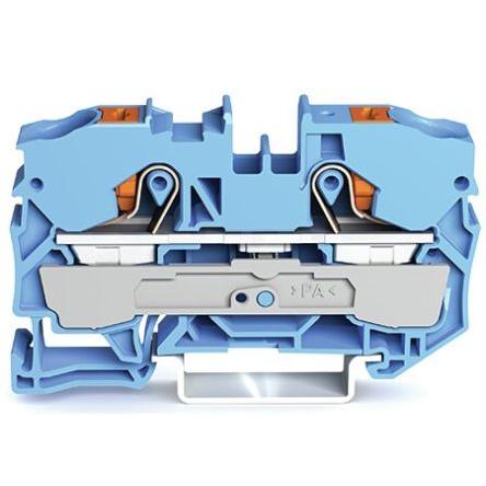 WAGO Napájení přes svorkovnici 2210-1204, 800V Modrá 10mm² 1 Klecová svorka IECEx, ATEX