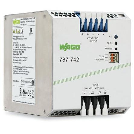 WAGO Napájecí zdroj na lištu DIN 787, počet výstupů: 3 Spínaný režim 400V ac/dc 20 A AC/DC 24V dc DC 480 W