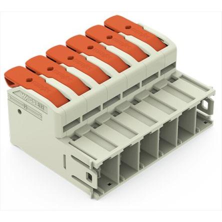 WAGO Zásuvný blok Terminal, rozteč: 10.16 mm, počet řad: 1, počet kontaktů: 6, Světle šedá