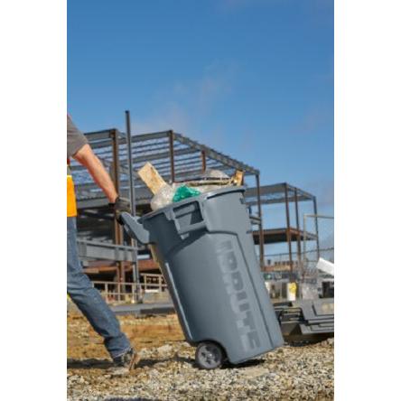 Rubbermaid Commercial Products Nádoba na odpad, Brute Wheeled 44gal, Šedá Polypropylen