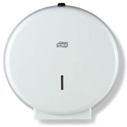 Tork Dávkovač toaletního papíru, Jednoduchý, Bílá, Kov, 118 mm x 325 mm, šířka: 319mm