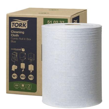 Utěrka, Tork Jedno použití Středové podávání Víceúčelové, Modrá, Univerzální čištění Tork, počet ubrousků: 400 V balení