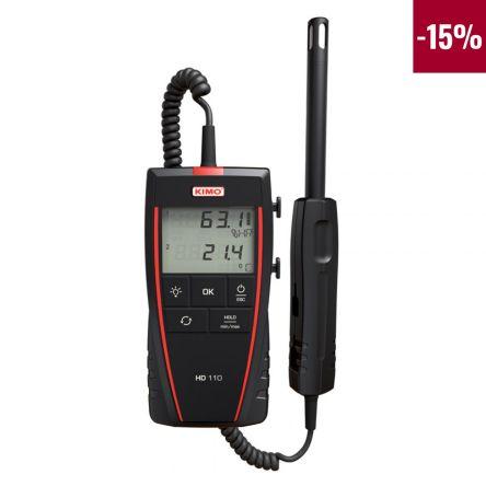 Teploměr s vlhkoměrem HD 110 S KIMO, 70 °C ±1.8 %RH, rozsah vlhkosti: 95 %RH