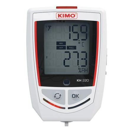 Datový záznamník Světlo, Vlhkost, Teplota, číslo modelu: KH-220-O Teplota a vlhkost KIMO, typ rozhraní: USB 3, ISOCAL
