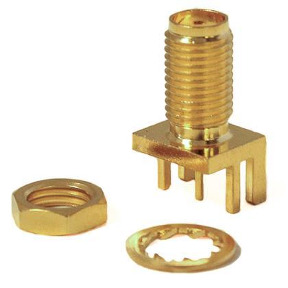 Mueller Electric Koaxiální konektor, řada: SMA Vnitřní, 50 Ω, orientace těla: Rovný, Hranice Konektor SMA Pájecí, 18GHz