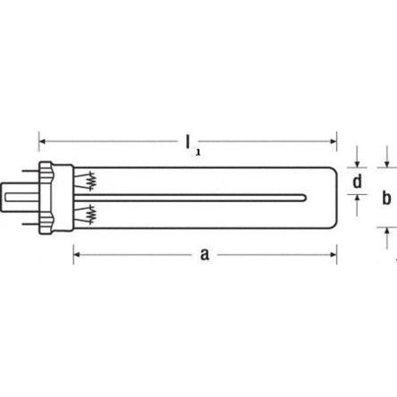 Osram Germicidní žárovka, 5 W, objímka žárovky: G23, délka: 108 mm