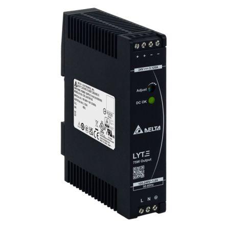 Delta Electronics Napájecí zdroj na lištu DIN DRL Spínaný režim 264V ac 3.125 A St. 24V dc DC 75 W