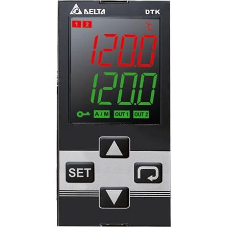 Delta Electronics PID regulátor teploty, řada: DTK Montáž do panelu, 50 °C, 0 °C 1, počet výstupů: 2, výstup: Relé 240V,