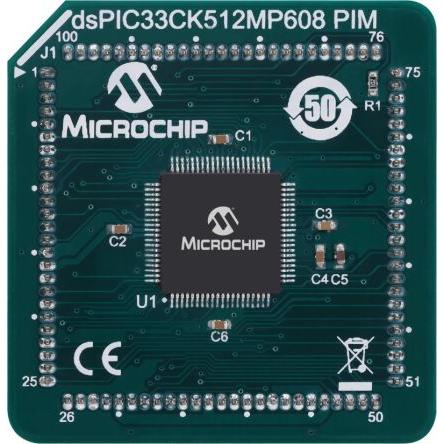 Microchip Zásuvný modul, dsPIC, Univerzální zásuvný modul EV09H41A, PIC33, MCU, 16 bitů, dsPIC33CK512MP608 GP PIM,