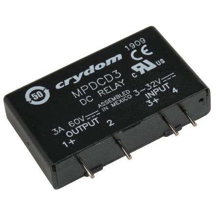 Sensata / Crydom Polovodičové relé 3 A Lišta DIN 60 V dc DRA1 32V dc