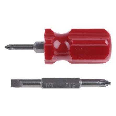 Šroubovák se závitem, dělka lopatky: 50 mm Chrom-vanadová ocel, Molybdenová ocel Krátký hrot 1/4 in, 3/16 in, PH1, PH2,