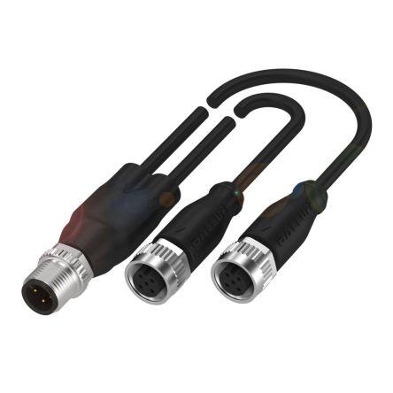 Sestava kabelů pro průmyslovou automatizaci, A: Vnější, A: M12 4, B: M12, B: Vnitřní, 250V 5, IP67, IP68, IP69K BALLUFF
