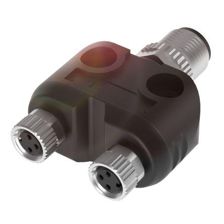 BALLUFF Adaptér pro kulaté konektory 4 M12 x 1 Vnější, 85 °C 3, -25 °C M8 x 1, IP68