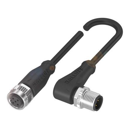 Kabel ovladače snímače, A: Vnitřní, A: Rovný 4, B: M12, B: Vnější, 250V 4, IP67, IP68, IP69K, řada: BCC0J BALLUFF 7 m