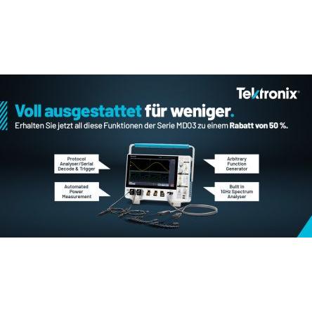 Osciloskopy pro smíšené domény, řada: MDO34 MDO34 3-BW-500 + 3-AFG +3-BND + 3-MSO Pracovní stůl 500 MHz 20 kanálový 128
