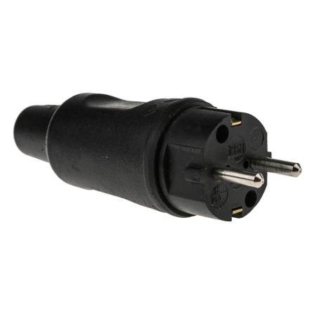Kopp Síťová zástrčka barva Černá, formát pólů: 2 Německo 16A Typ F – německá, Schuko, Kabel, 250V, Pryž Šroubová