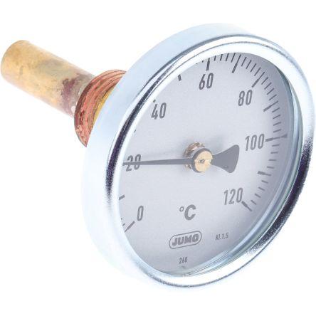 Jumo Číselníkový teploměr stupnice F, °C, rozsah teploty: 120 °C 608001/0163-818-913-12-104-46-46-50/000