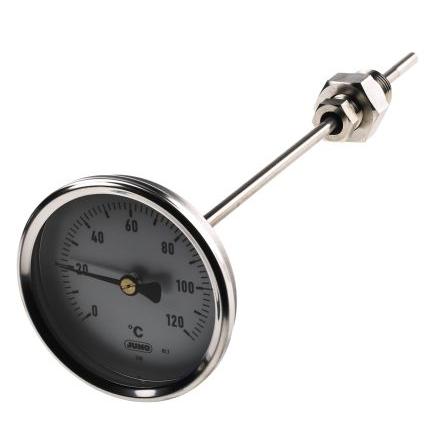 Jumo Číselníkový teploměr stupnice F, °C, rozsah teploty: 120 °C 608002/0180-818-847-6-104-26-26-200/000