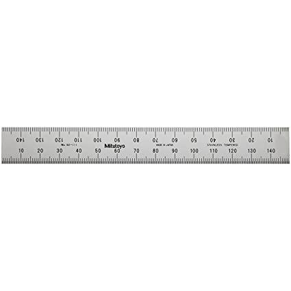 Pravítko 182-111, délka: 150 mm Metrické šířka 19mm Matný chrom, Ocel Mitutoyo