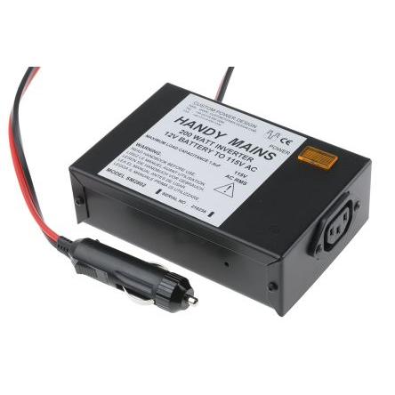 Custom Power Design DC/AC měnič do automobilu, stálý výkon: 200W, vstupní: 11V dc, 15 V dc, výstup: 115V ac
