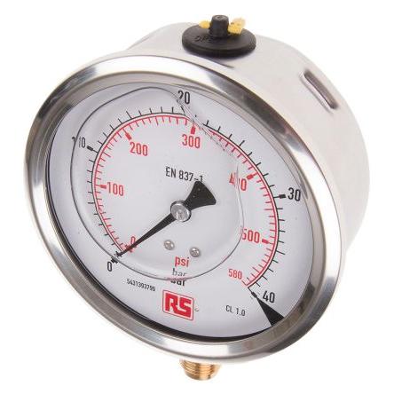 Tlakoměr 7075601 100 mm G 3/8 Nerezová ocel, 60 °C 40 bar 0 bar WIKA