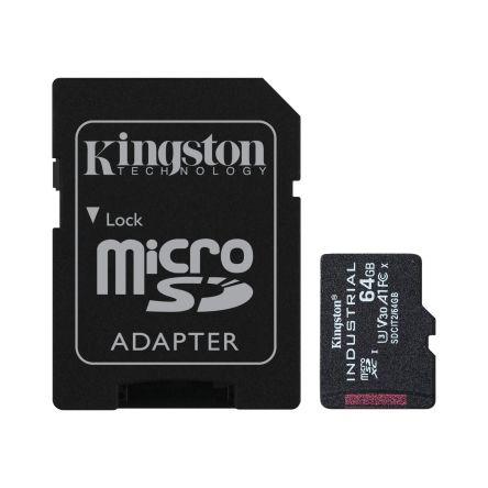 MicroSD 64 Gb MicroSDXC Průmyslová třída TLC Kingston, řada: SDCIT2 Třída 10, UHS-I, U3, A1 85 °C -40 °C