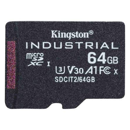 MicroSD 64 Gb MicroSDXC Průmyslová třída TLC Kingston, řada: SDCIT2 A1, UHS-I, Třída 10, U3 85 °C -40 °C
