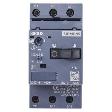 Jistič ochrany motoru, rozsah: 3RV1 0.45A, 0.63 A 690V 60 °C -20 °C Siemens