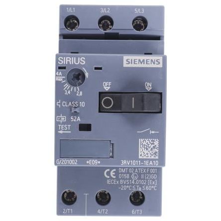 Jistič ochrany motoru, rozsah: 3RV1 2.8A, 4 A 690V 60 °C -20 °C Siemens