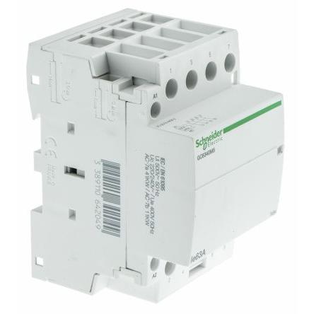 Schneider Electric 1 NO Stykač napětí ve vinutí 230V ac 4pólový 63 A 415V ac 8 W s 4 NO kontakty 230V ac Řízení motoru,