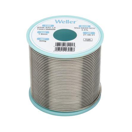 Bezolovnatá pájka Vodič, průměr drátu: 1.6 mm bod tání 221 °C 0 % olova 0.5 % mědi 96.5 % cínu 3 % stříbra 500 g Weller
