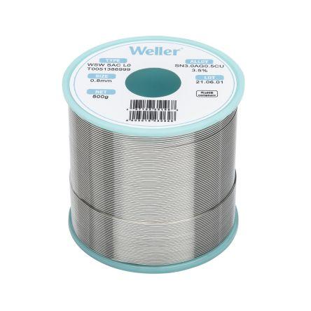 Bezolovnatá pájka Vodič, průměr drátu: 0.8 mm bod tání 221 °C 0 % olova 0.5 % mědi 96.5 % cínu 3 % stříbra 500 g Weller