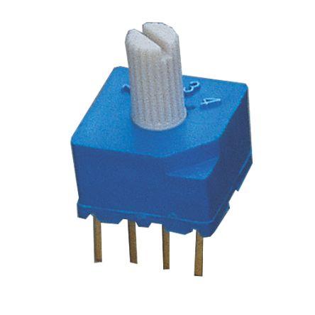 Nidec Components Otočný přepínač, řada: S-2050 100mA, počet poloh: 4 SP4T Kolík