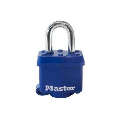 Master Lock Visací zámek Klíč Odolnost vůči povětrnostním vlivům, Ocel Obojí 10 mm třmen, Modrá