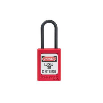 Master Lock Bezpečnostní visací zámek Klíč, Termoplast 4.76 mm třmen, Červená 35mm
