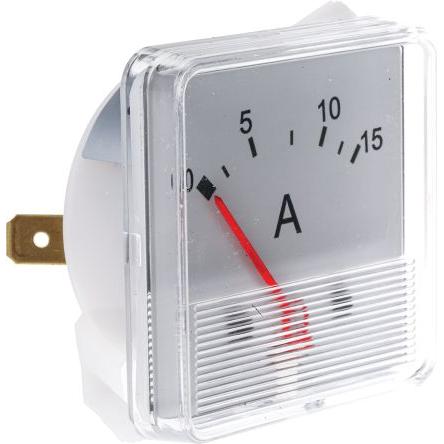 Analogový panelový ampérmetr F3PAM1801-15A, řada: F3PAM 15 A, výška výřezu: 48 mm DC, šířka výřezu: 48 mm, přesnost