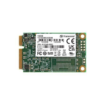 SSD, model: MSA380M Interní mSATA 16 Gb Průmyslová třída Transcend MLC 70 °C 0 °C