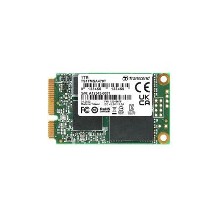SSD, model: MSA470T Interní mSATA AES-256 512 Gb Průmyslová třída Transcend 3D TLC 75 °C -20 °C