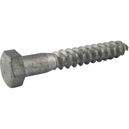 RS PRO Vratový šroub, Galvanizovaný, Ocel, 5/8 in, délka: 2 in