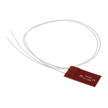 RS PRO Silikonová topná rohož, 1.25 W, Obdélník, 180 °C, 12V dc, 25 mm, 50mm