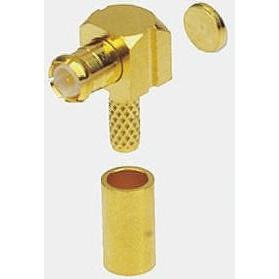 Radiall Koaxiální konektor, řada: MCX Vnější, 50 Ω, orientace těla: Pravý úhel, Kabel Konektor MCX Krimpovací, 6GHz 155