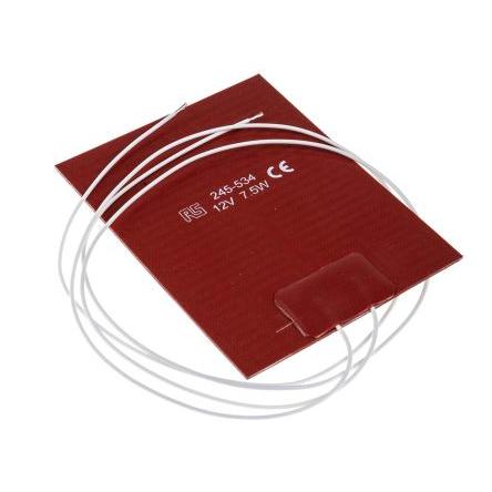 RS PRO Silikonová topná rohož, 7.5 W, Obdélník, 300 °C, 12V dc, 75 mm, 100mm