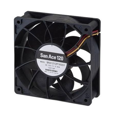 Sanyo Denki Axiální ventilátor, řada: 9RA, průtok vzduchu: 4.5 m³/min 11.5 W 12V dc 960 mA 120 mm 38mm 120 mm