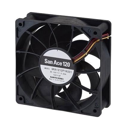 Sanyo Denki Axiální ventilátor, řada: 9RA, průtok vzduchu: 4.5 m³/min 11.5 W 24V dc 480 mA 120 mm 38mm 120 mm