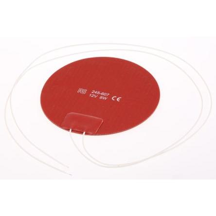 RS PRO Silikonová topná rohož, 8 W, Kruh, 300 °C, 12V dc